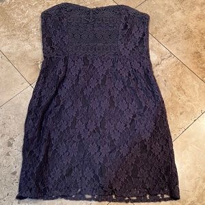 Strapless lace dress